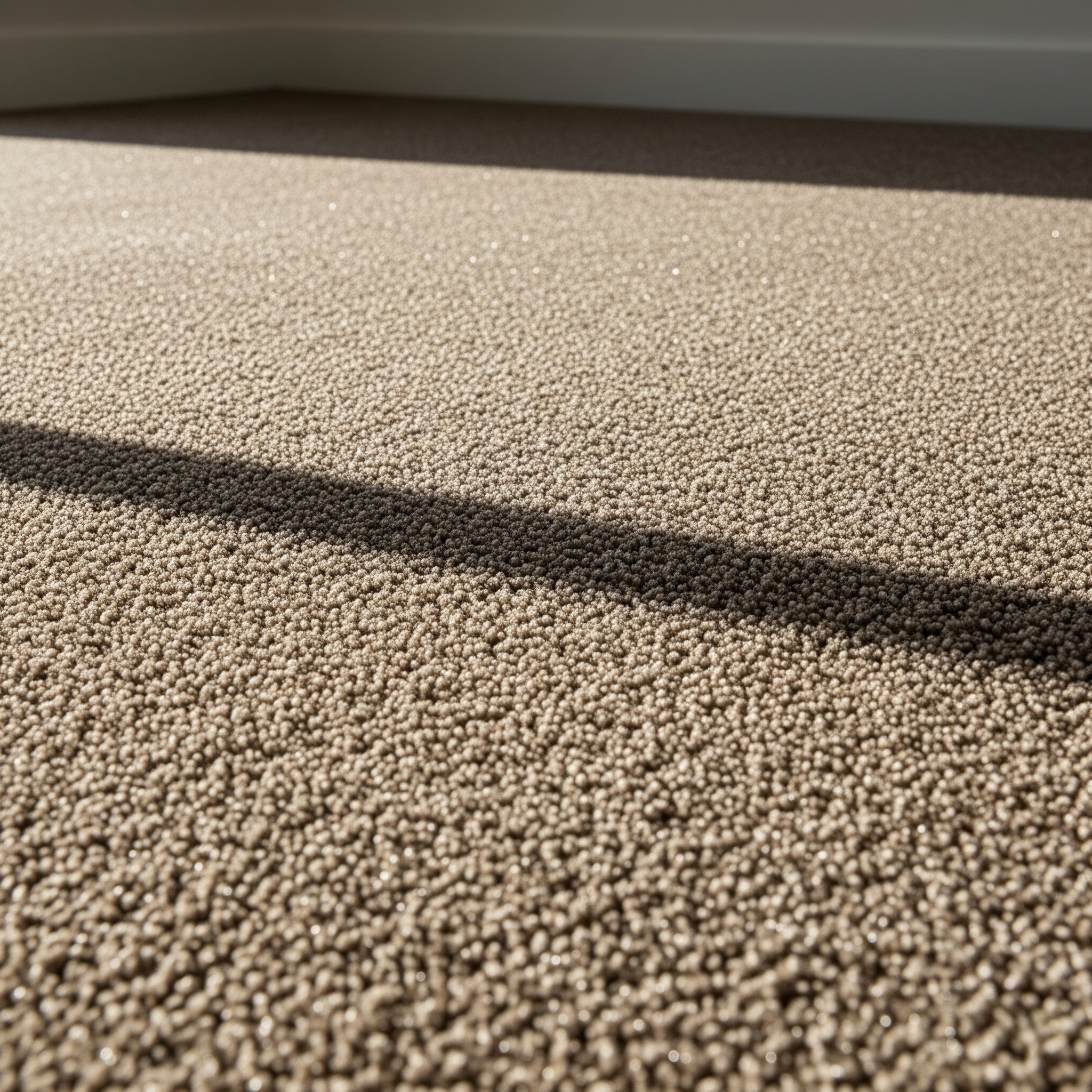 Beiger Teppichboden mit weicher Struktur – warm, gemütlich und schalldämmend für Wohn- und Schlafräume.